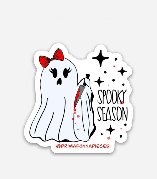 Killer Ghost Sticker Qty. 1| Ghost Stickers for Her| Girly Ghost Stickers| Horror Stickers| True Crime Gifts| Water Bottle Stickers