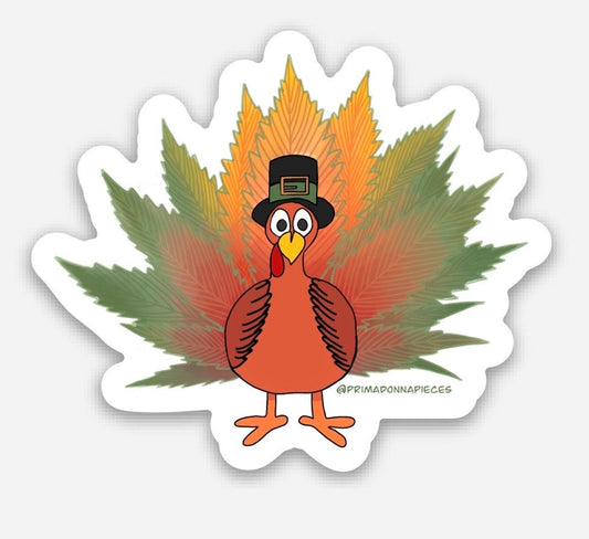 Smoking Turkey Sticker (Qty. 1)| Turkey Stickers| Weed Stickers| Cannabis Stickers| Halloweed Stickers| Pelican Case Stickers| Halloween