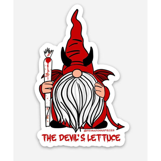 The Devils Lettuce Gnome Sticker