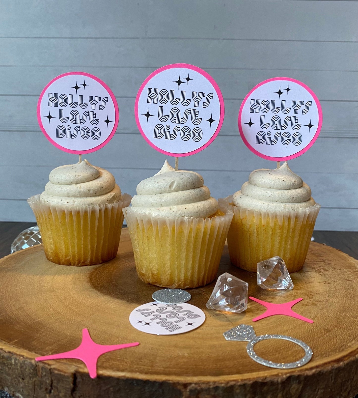 Last Disco Cupcake Toppers (Qty. 6)| Disco Bride| Last Disco Party Decor| Last Disco Bachelorette| Nash Bash| Nashville Bach