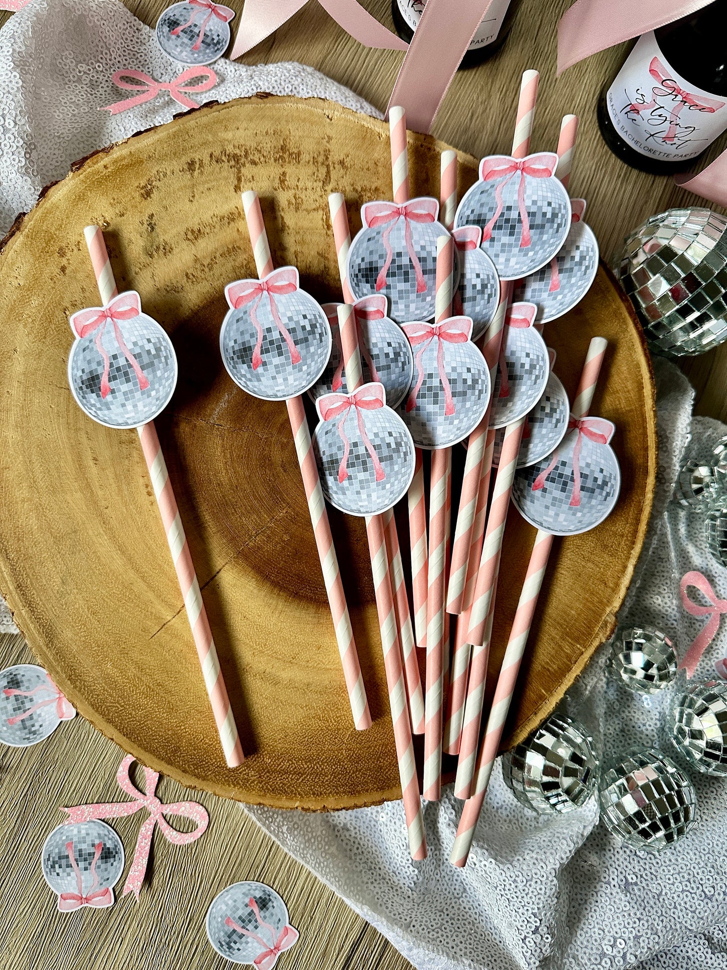 DISCO BALL PAPER STRAWS (QTY. 12)