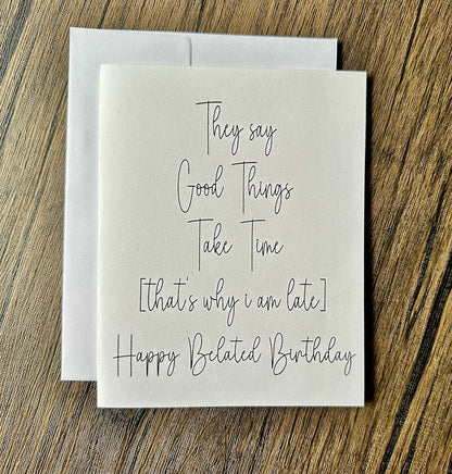 BELATED BIRTHDAY CARD