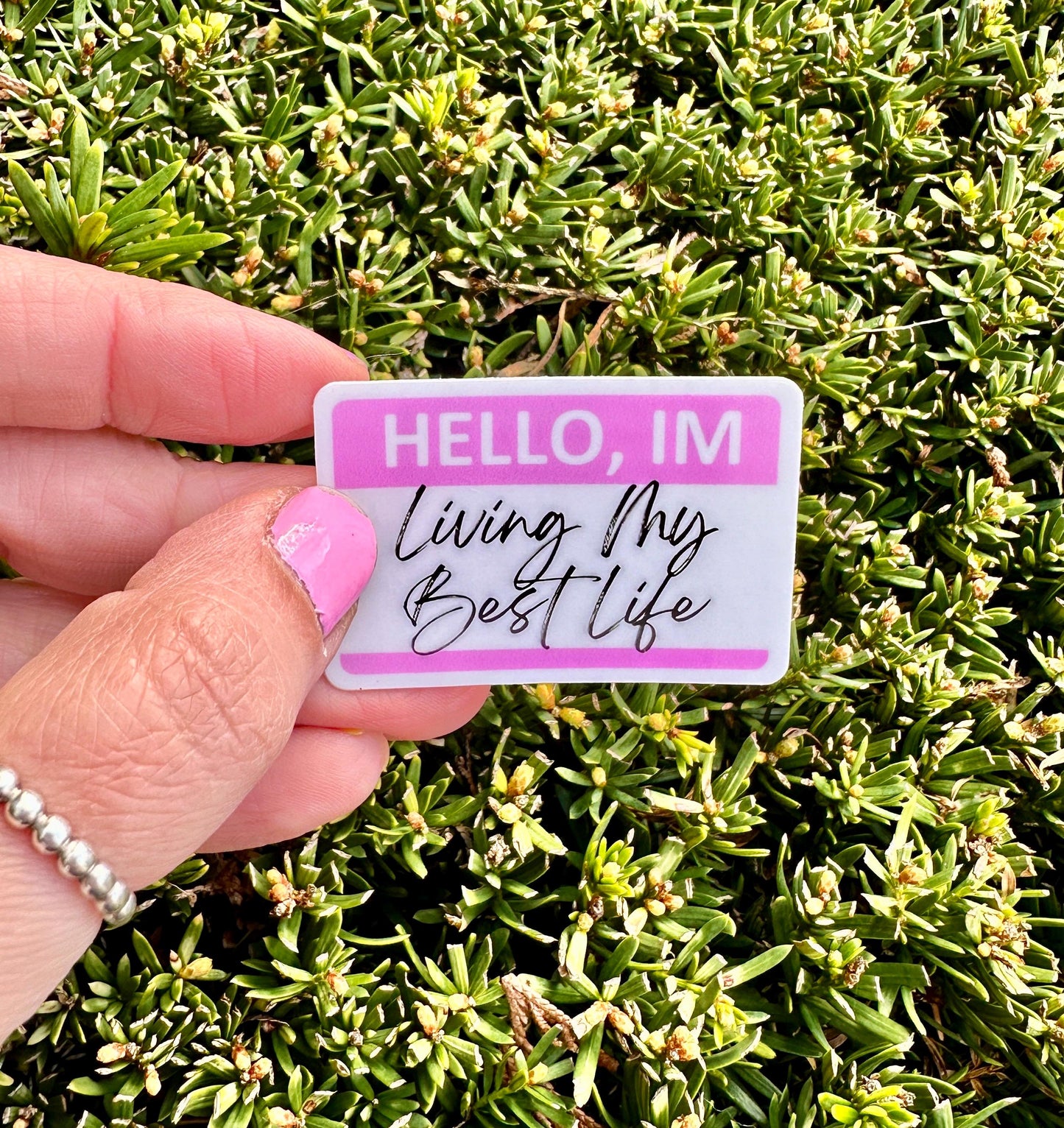 HELLO I'M LIVING MY BEST LIFE STICKER