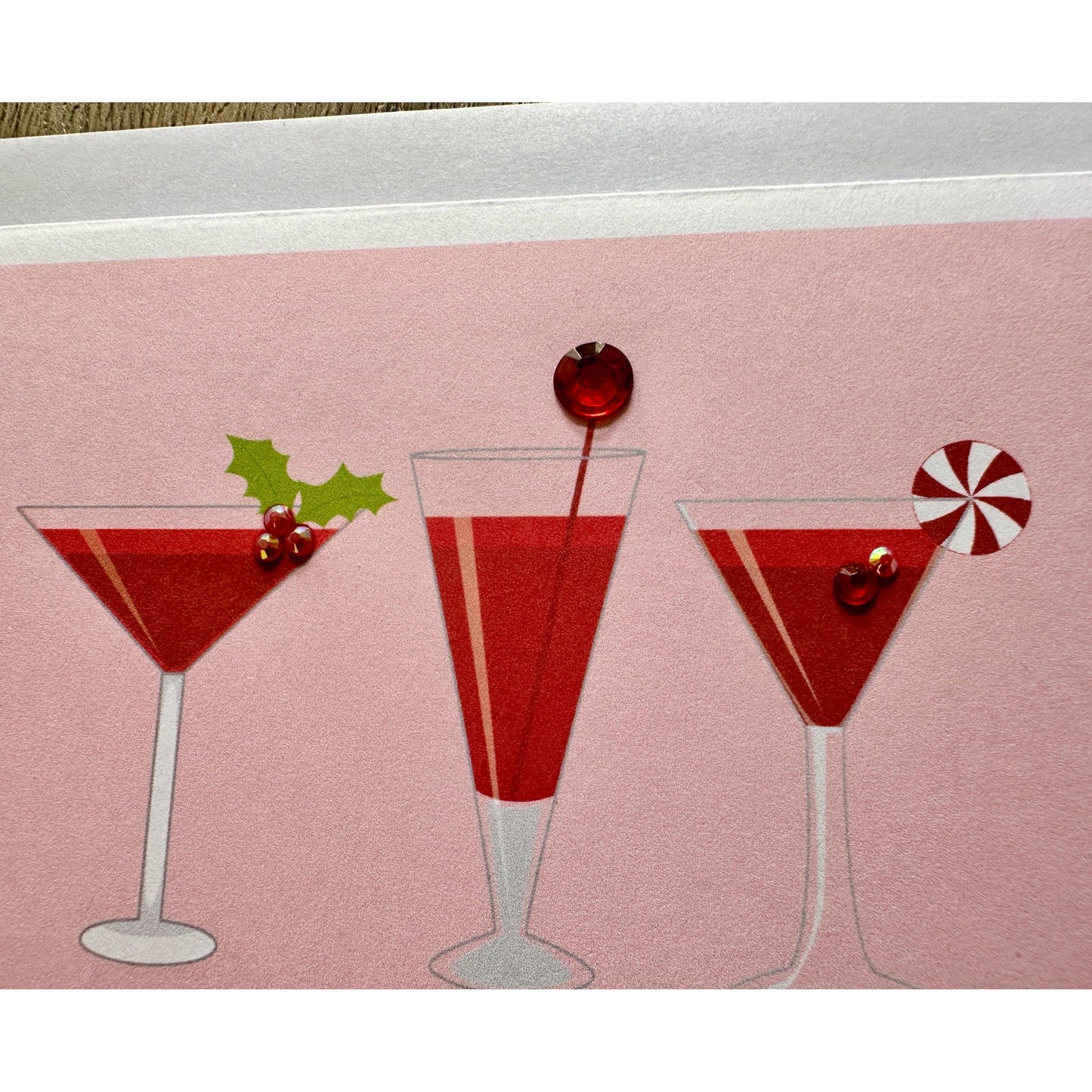 Making Spirits Bright Greeting Card (Qty. 1)| Cocktail Christmas Card| Drink Christmas Cards| Making Spirits Bright| Holiday Drinks Cards