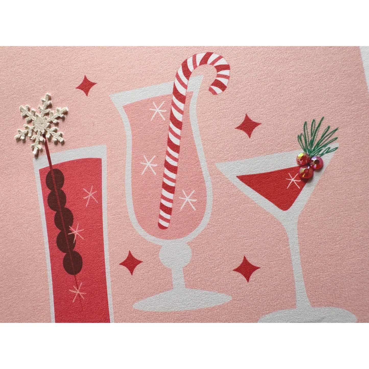 Holiday Spirits Greeting Card (Qty. 1)| Cocktail Christmas Card| Drink Christmas Cards| Making Spirits Bright| Holiday Drinks Cards