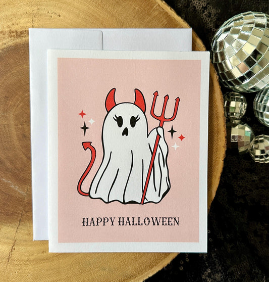 HALLOWEEN DEVIL GHOST CARD