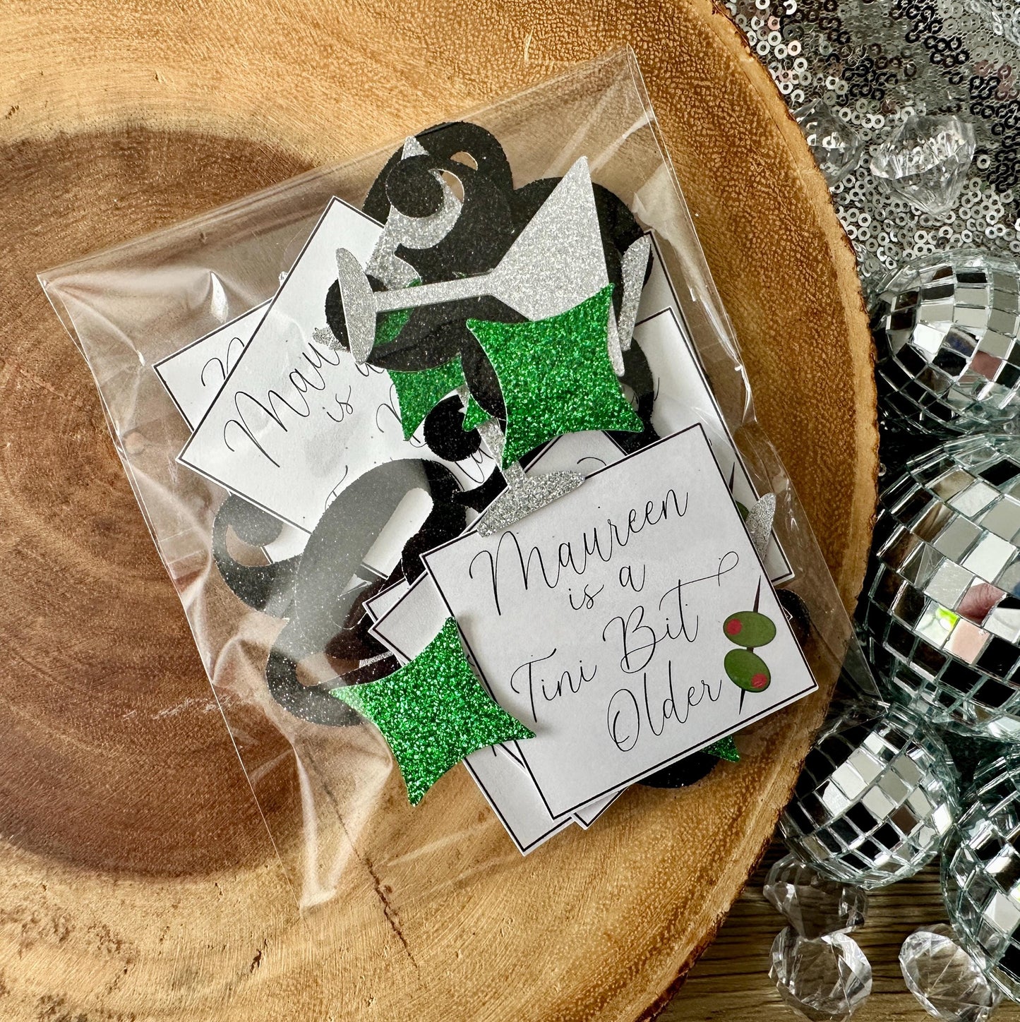 40 Pieces A Tini Bit Older Confetti| Martini Birthday| Dirty Martini| Martini Party Decor| Dirty Thirty Party Decor| Martini Theme Decor