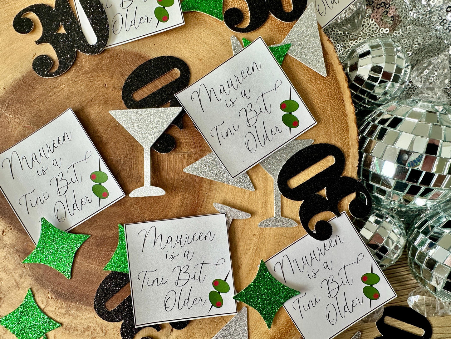 40 Pieces A Tini Bit Older Confetti| Martini Birthday| Dirty Martini| Martini Party Decor| Dirty Thirty Party Decor| Martini Theme Decor