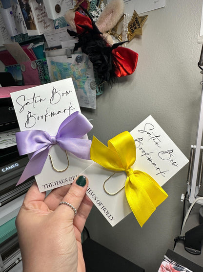 Bow Bookmark (Qty. 1)| Satin Ribbon Bookmark| Bookmark Holder| Bookish Gifts| Coquette Bookmarks| Book Accessories| Gifts for Book Lovers