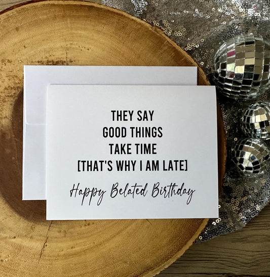 Belated Birthday Card (Qty. 1)| Happy Birthday Greeting Card| Late Birthday Card| Happy Belated| Funny Late Birthday Card| Forgot Birthday