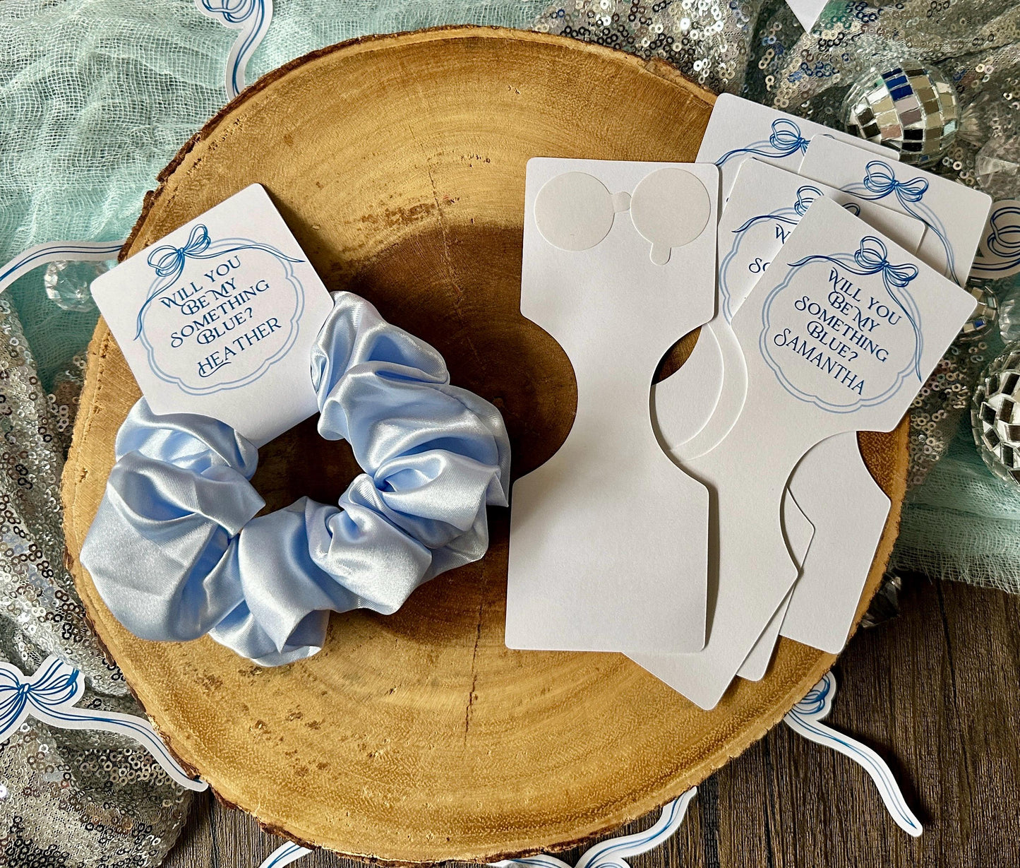 Something Blue Before I Do Hair Tag| Something Blue Before I Do Bridal Shower Proposal| Blue Hair Ties| Will You Be My Something Blue