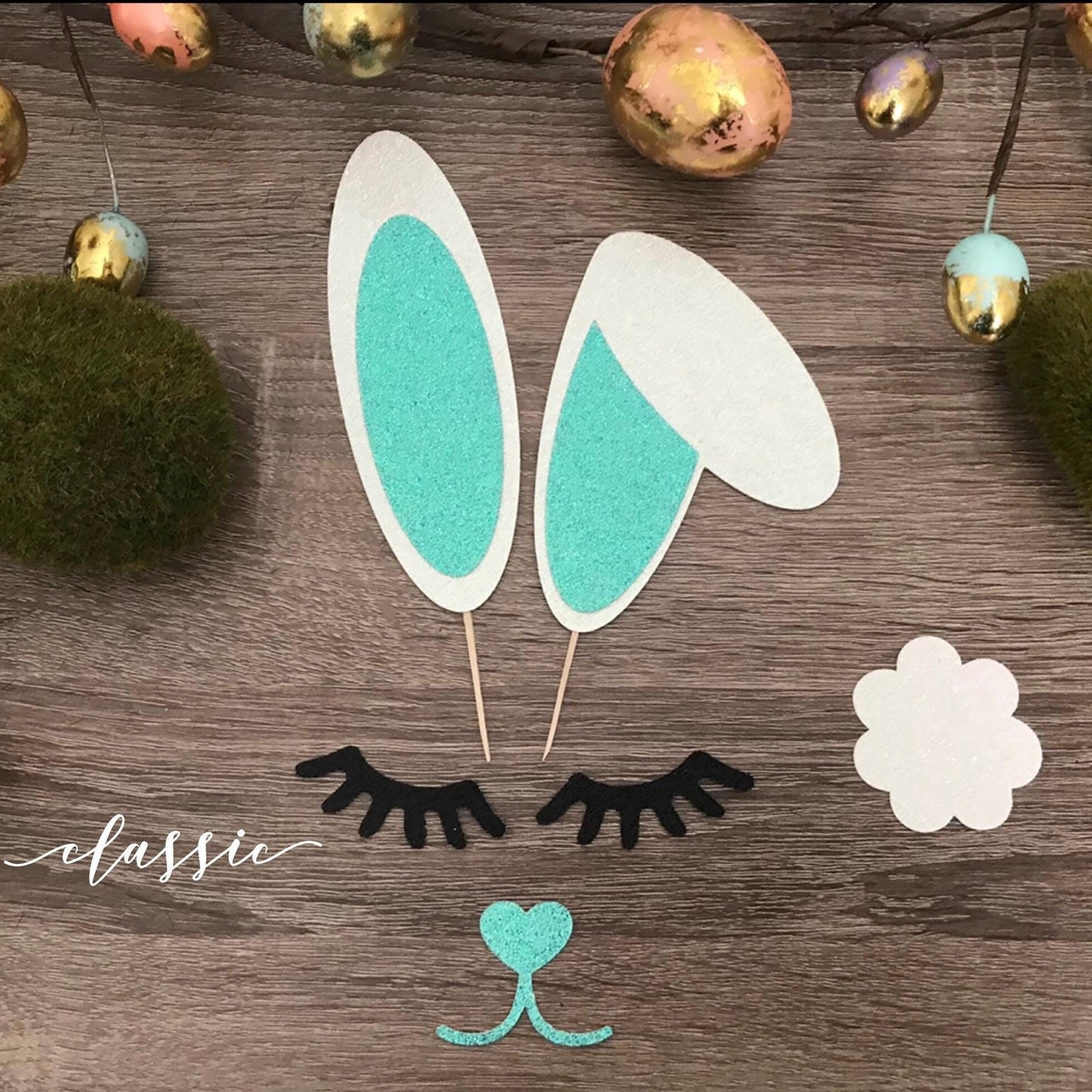 Bunny Cake Topper| Double Sided Glitter| Bunny Turning One| Some Bunny is One| Cake Smash Props| Cake Smash Topper