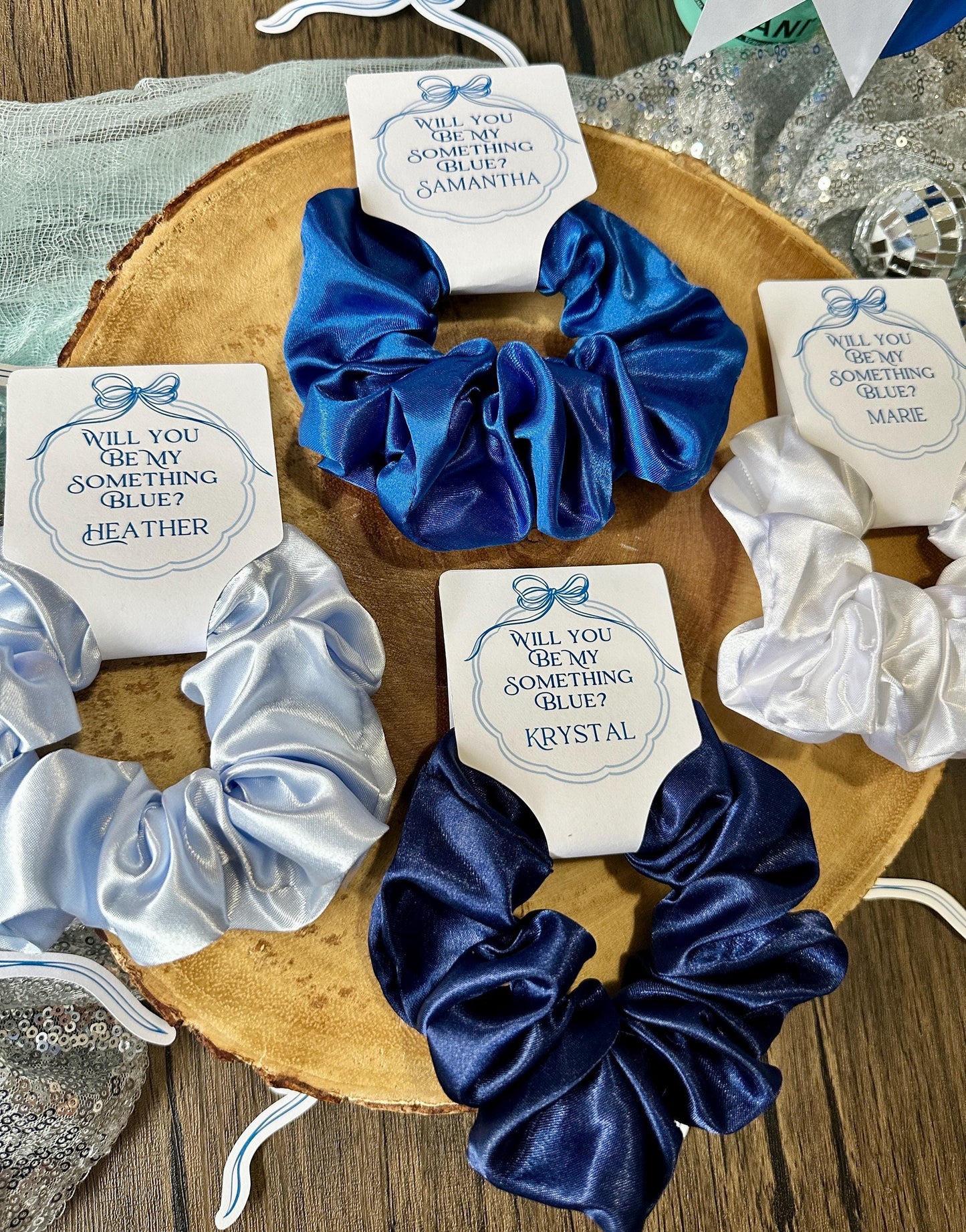 Something Blue Before I Do Hair Tag| Something Blue Before I Do Bridal Shower Proposal| Blue Hair Ties| Will You Be My Something Blue