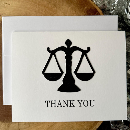 Thank You Scales of Justice Grad Card