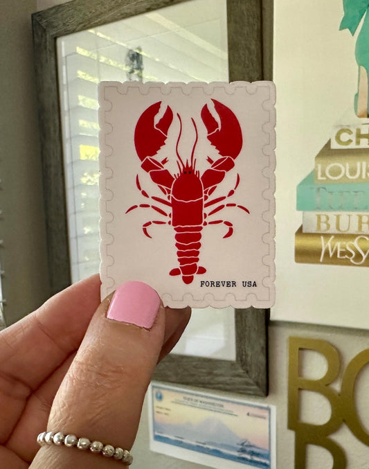 Lobster Stamp Sticker| Shell Fish Stickers| Coastal Stickers| Journal Stickers| Last Toast on the Coast| Beach Stickers| You're My Lobster