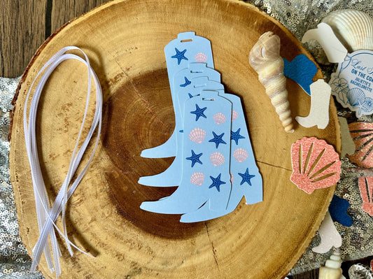 Coastal Cowgirl Boot Gift Tag (Qty. 6)| Last Toast on the Coast Bachelorette| Coastal Bach Decor| Toast on the Coast Decor| Coastal Gift Tag