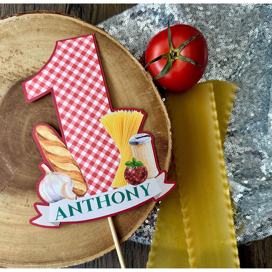 Italian First Birthday Cake Topper| Thats Amore| Italian Party Decor| Pizza Party Theme| Italy Party Decor| Pasta Party Decor