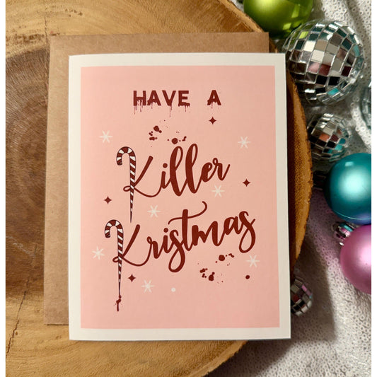 Have a Killer Christmas Card| 80s Horror Movie| True Crime Gift| Killer Presents| Festive Villain| Merry Creepmas| Dark Santa Pun| Candy Can