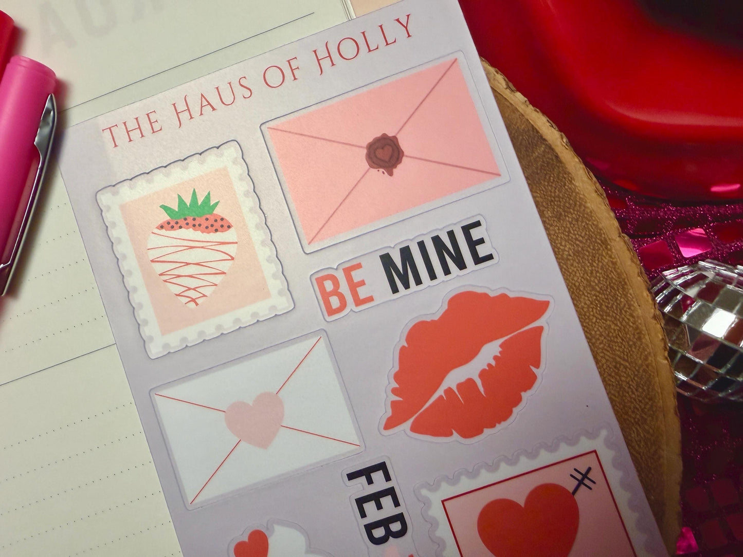 Valentines Day Sticker Sheet| Seasonal Planner Labels| Journal Decals| Friendship Gifts| Love Letter Vinyl Cupid Keepsakes