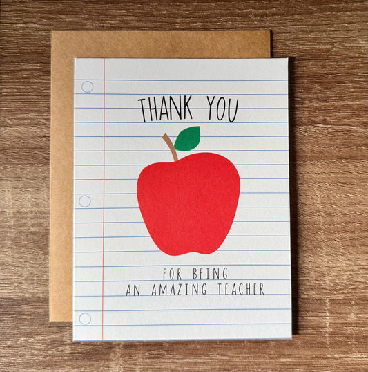 Thank You for Being An Amazing Teacher Card