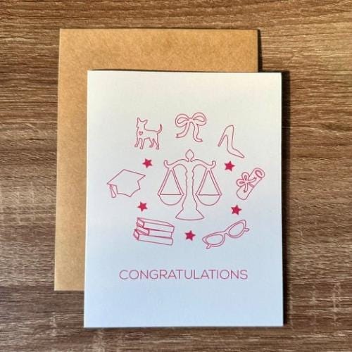 Pink Law School Graduation Card
