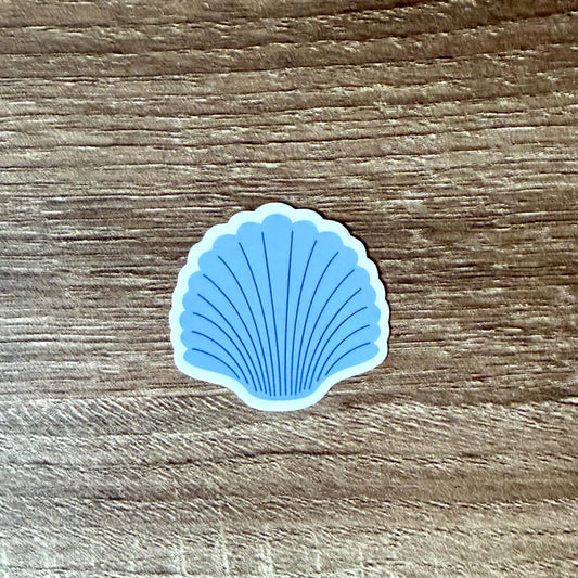 Blue Scalloped Sea Shell Sticker