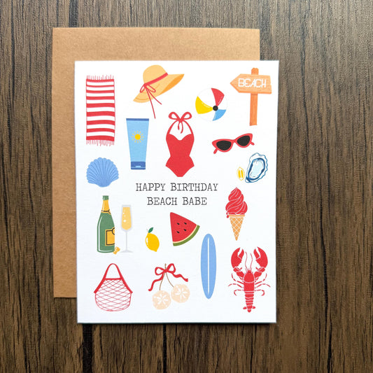 Happy Birthday Beach Card Blank