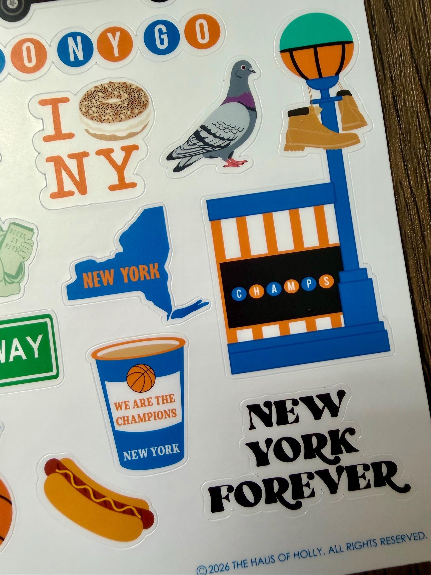 New York Basketball Sticker Sheet