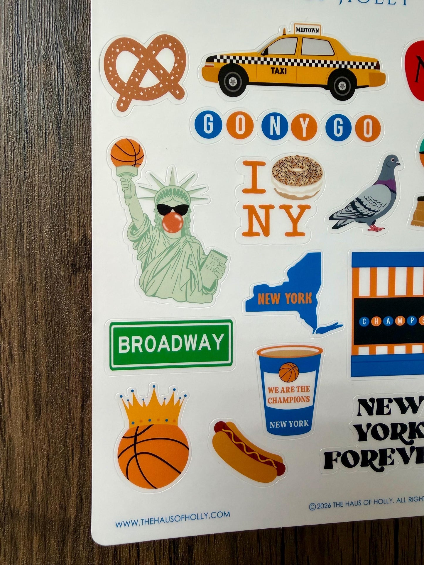 New York Basketball Sticker Sheet