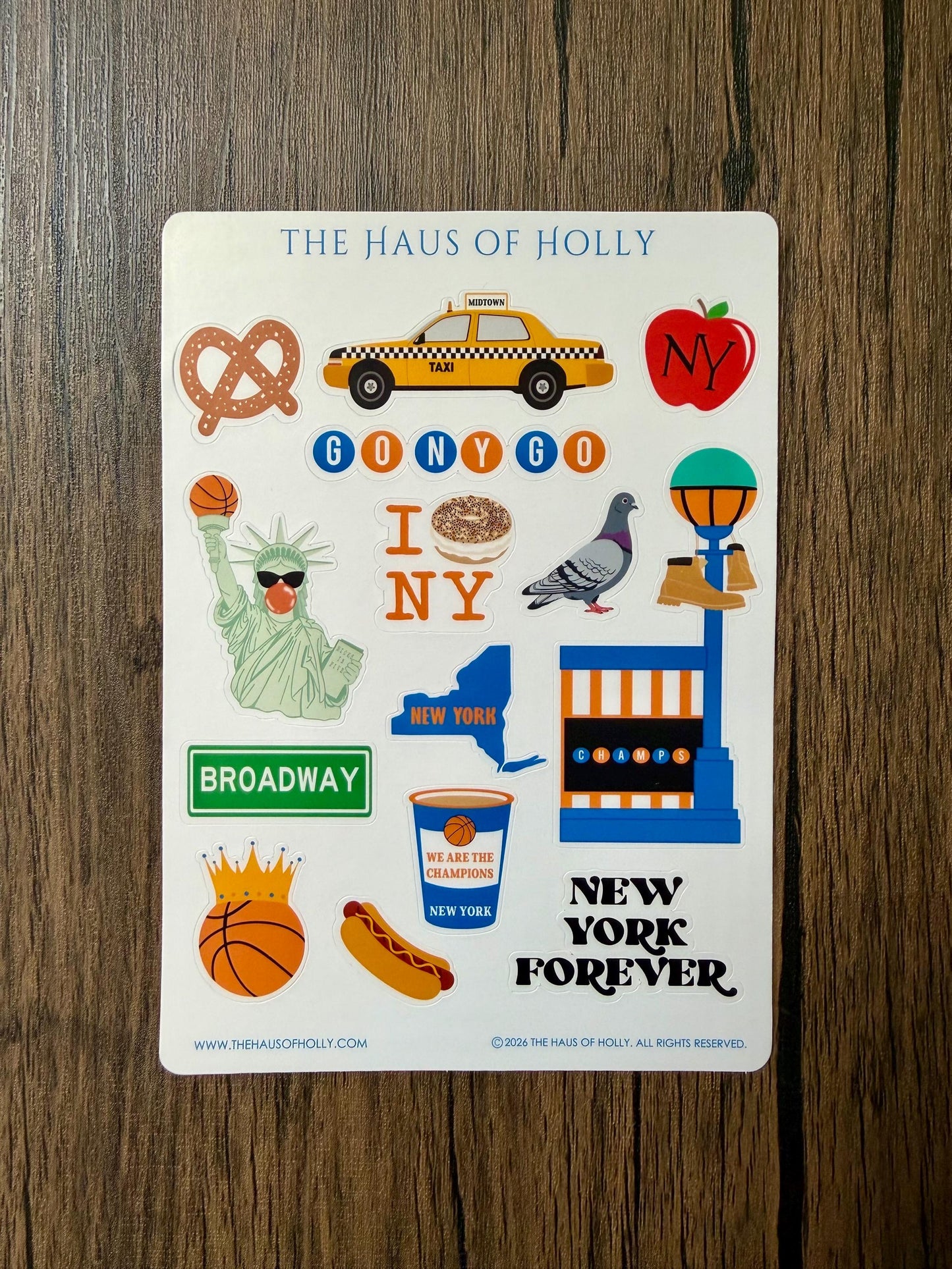 New York Basketball Sticker Sheet