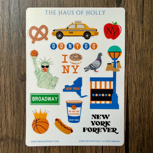 New York Basketball Sticker Sheet