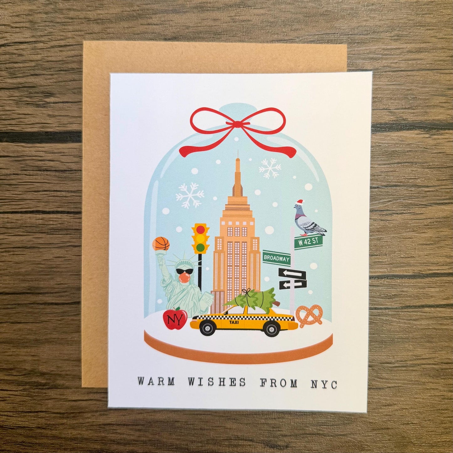 Warm Wishes From New York Card| NY Snow Globe Card|  New York Christmas Card