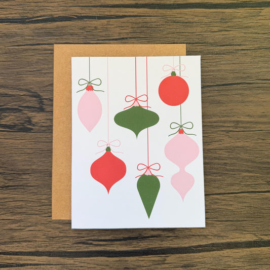 Retro Ornaments Christmas Card