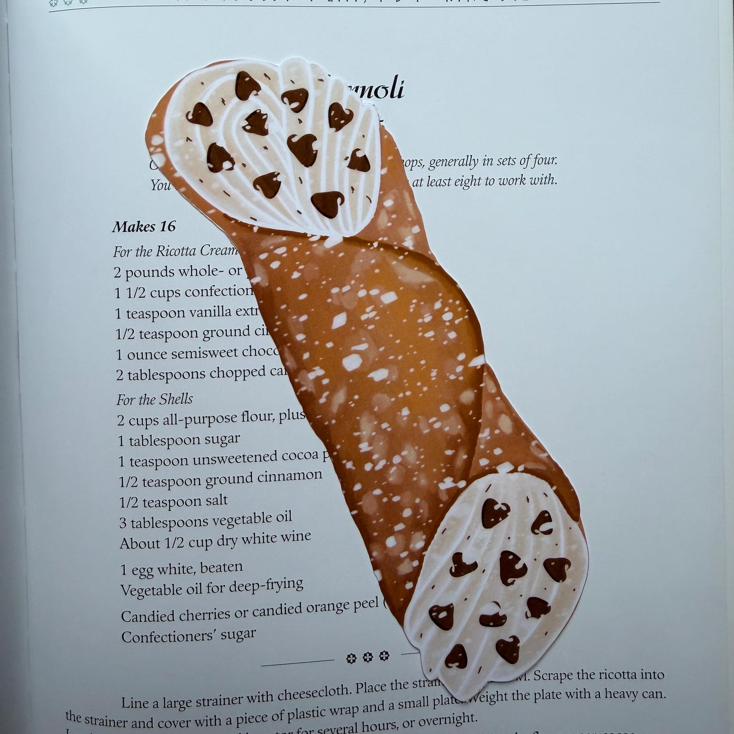 Cannoli Bookmark Laminated