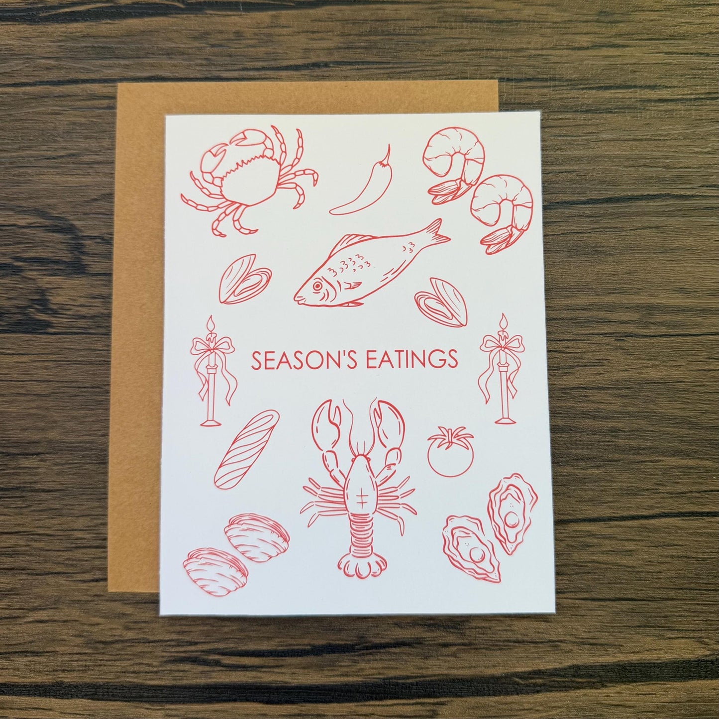 Seasons Eatings Seven Fish Christmas Eve Card