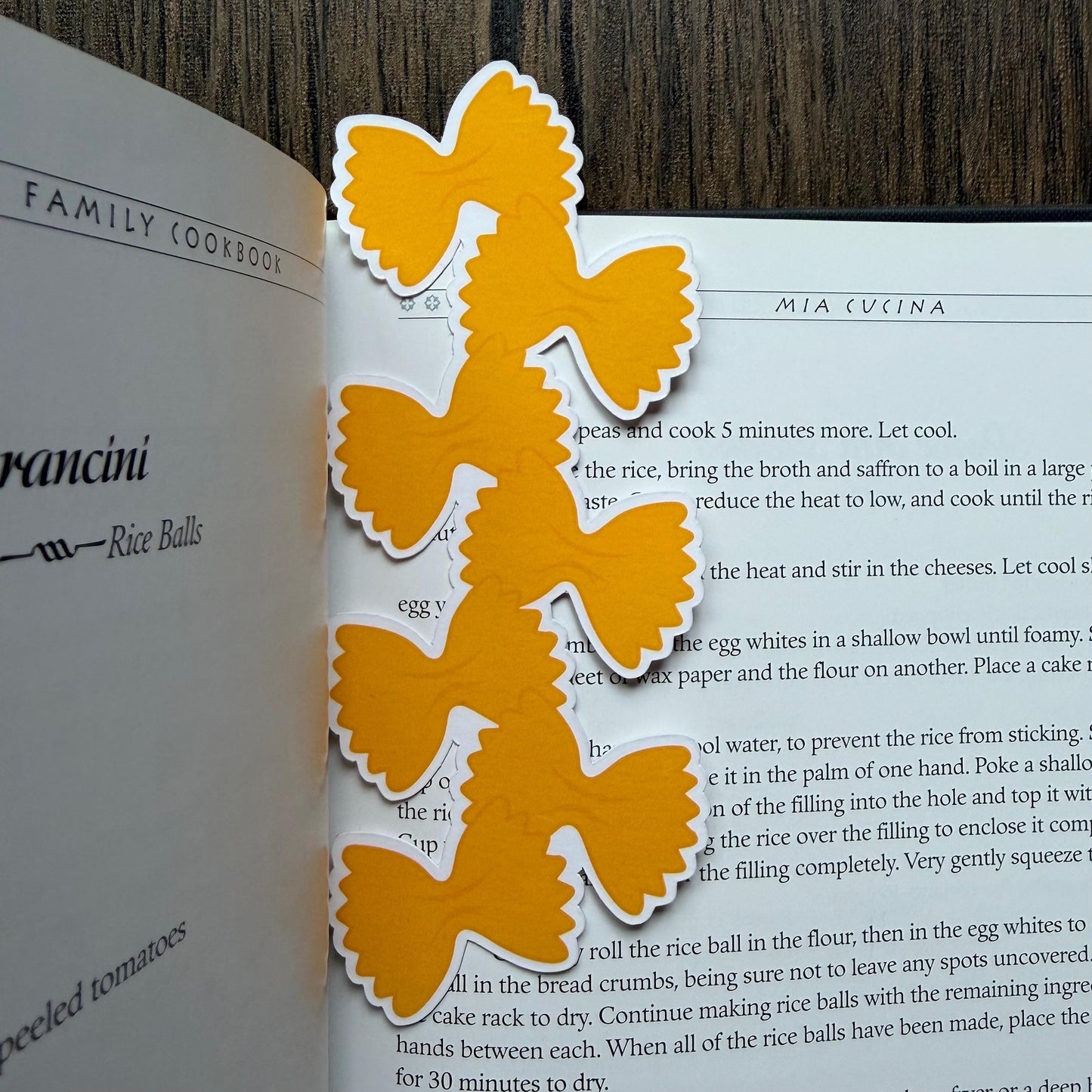 Farfalle Pasta Bookmark Laminated