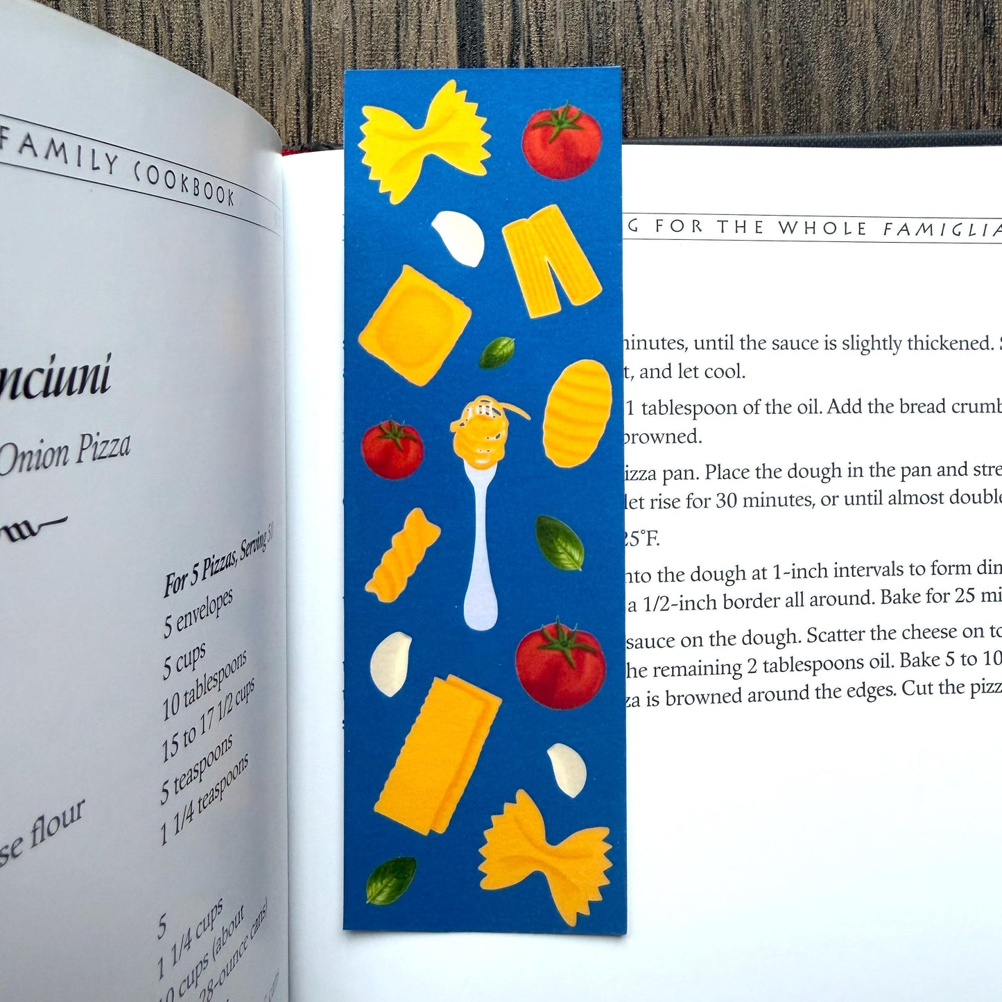 Italian Pasta Bookmark Laminated