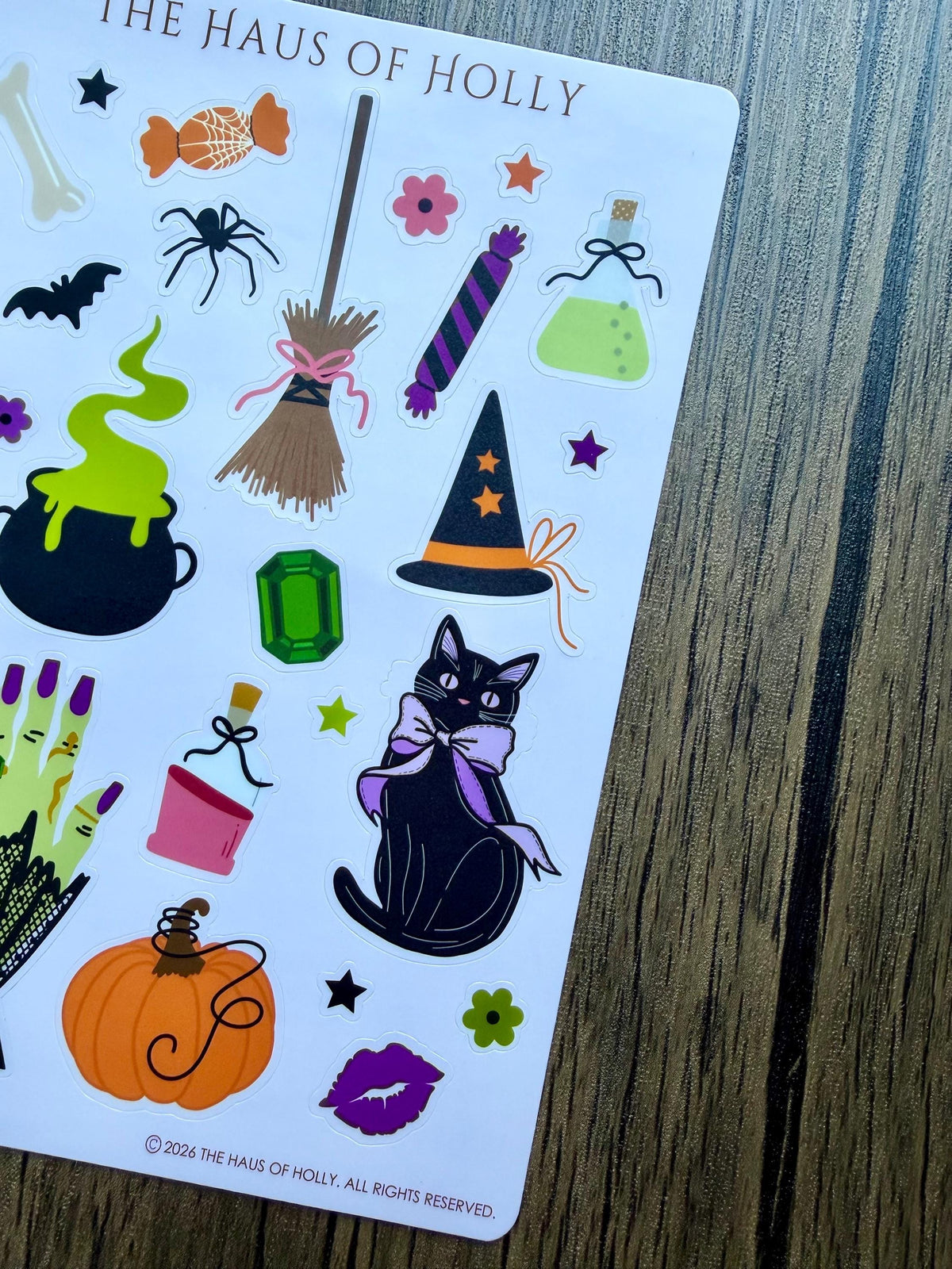 Witch Halloween Sticker Sheet 5X7 Inches