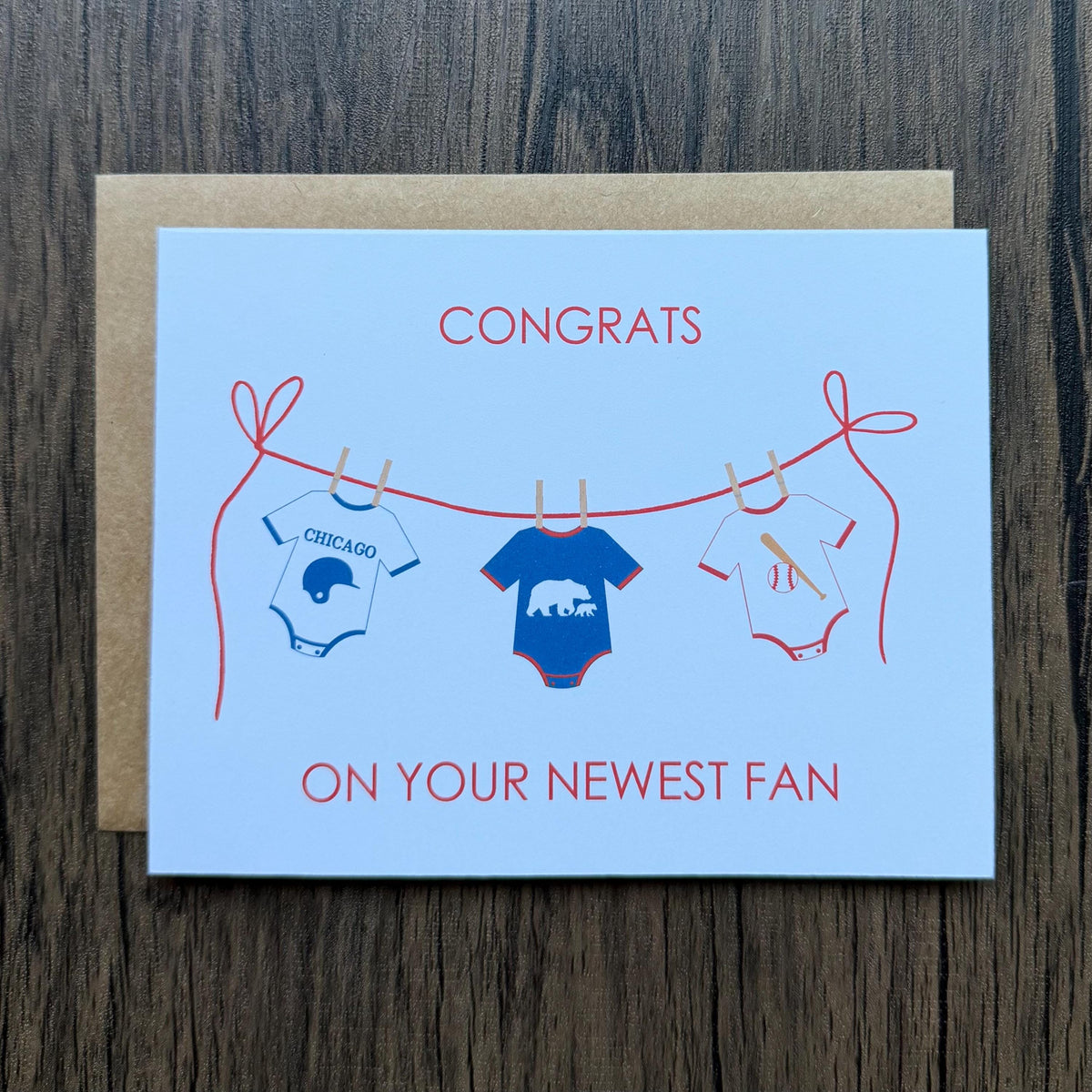 Congrats On Your Newest Fan Chicago Baseball New Baby Card