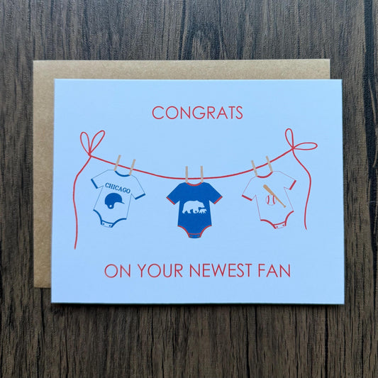 Congrats On Your Newest Fan Chicago Baseball New Baby Card
