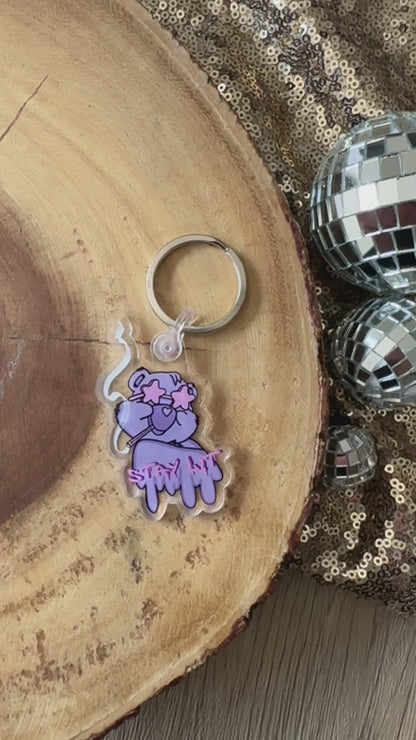 STAY LIT BEAR KEYCHAIN