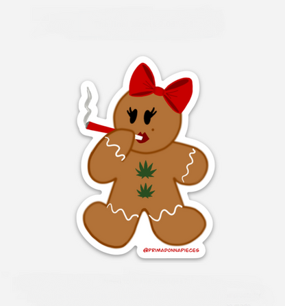 STONER GINGERBREAD GIRL STICKER