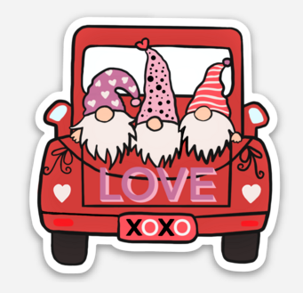 VALENTINE GNOME STICKER