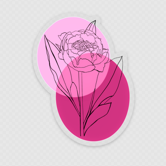 CLEAR PEONY STICKER