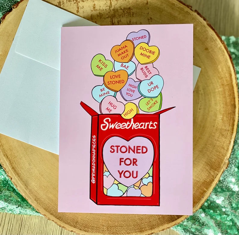 CANDY HEARTS GREETING CARD