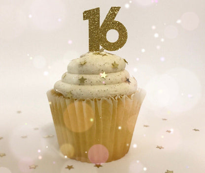 SWEET 16 CUPCAKE TOPPERS