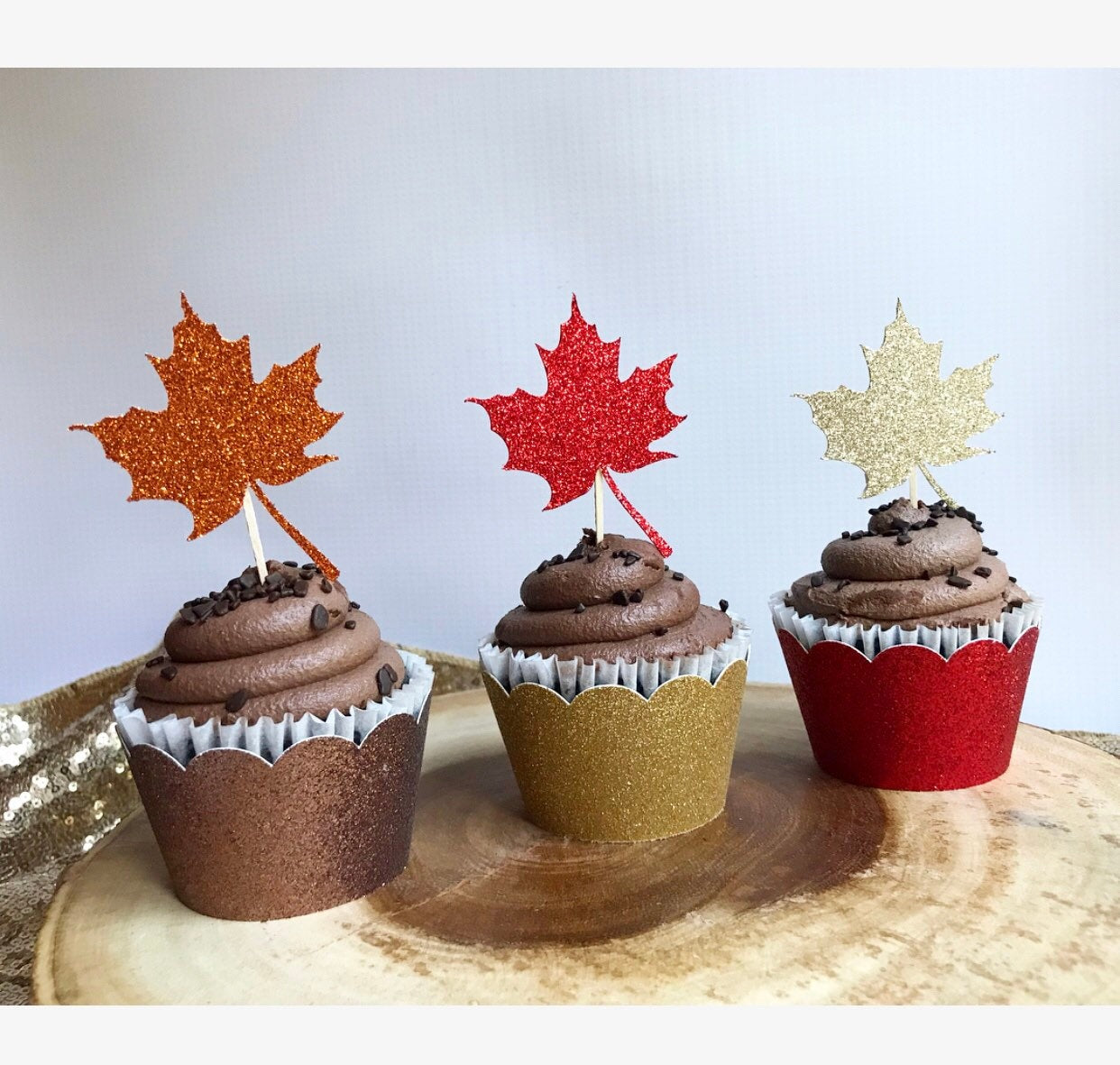LEAF CUPCAKE TOPPERS