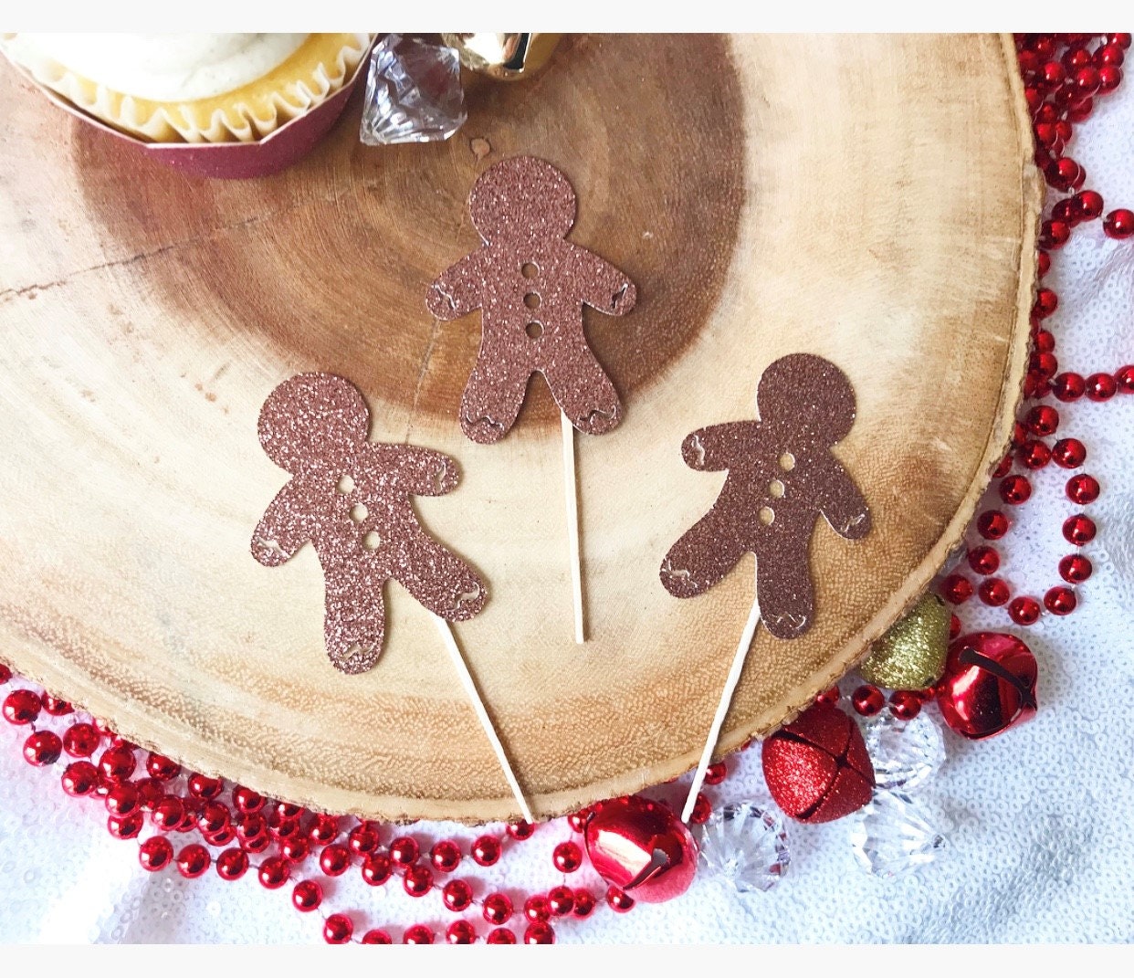 GINGERBREAD CUPCAKE TOPPERS