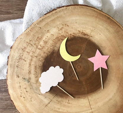 MOON STAR CLOUD CUPCAKE TOPPERS