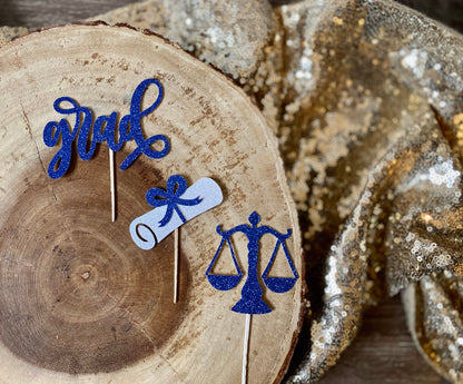 LAW SCHOOL GRADUATION CUPCAKE TOPPERS